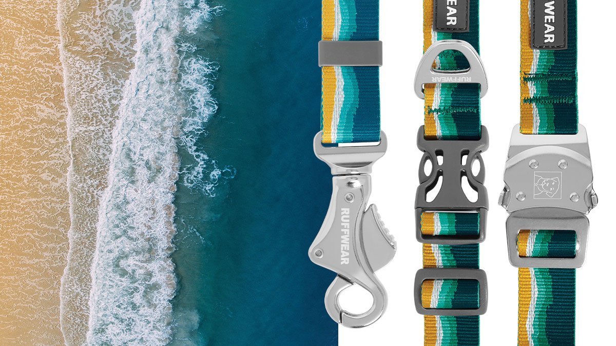 Seafoam webbing overlayed next to the ocean seafoam it was inspired by.