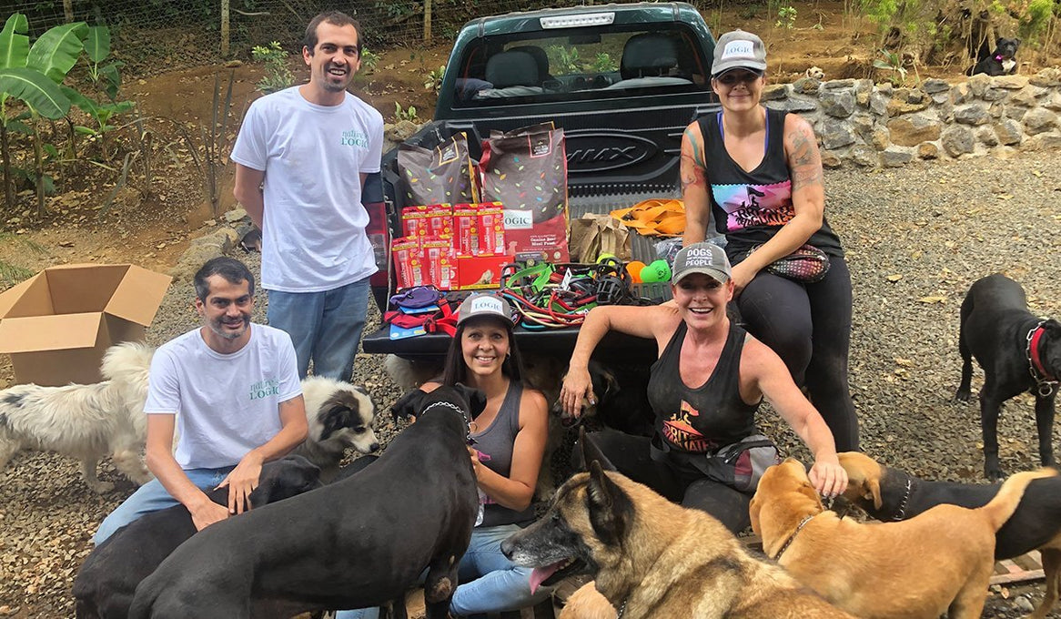 Esteban (seated) and Sebastian (standing) at a recent visit to Territorio de Zaguates