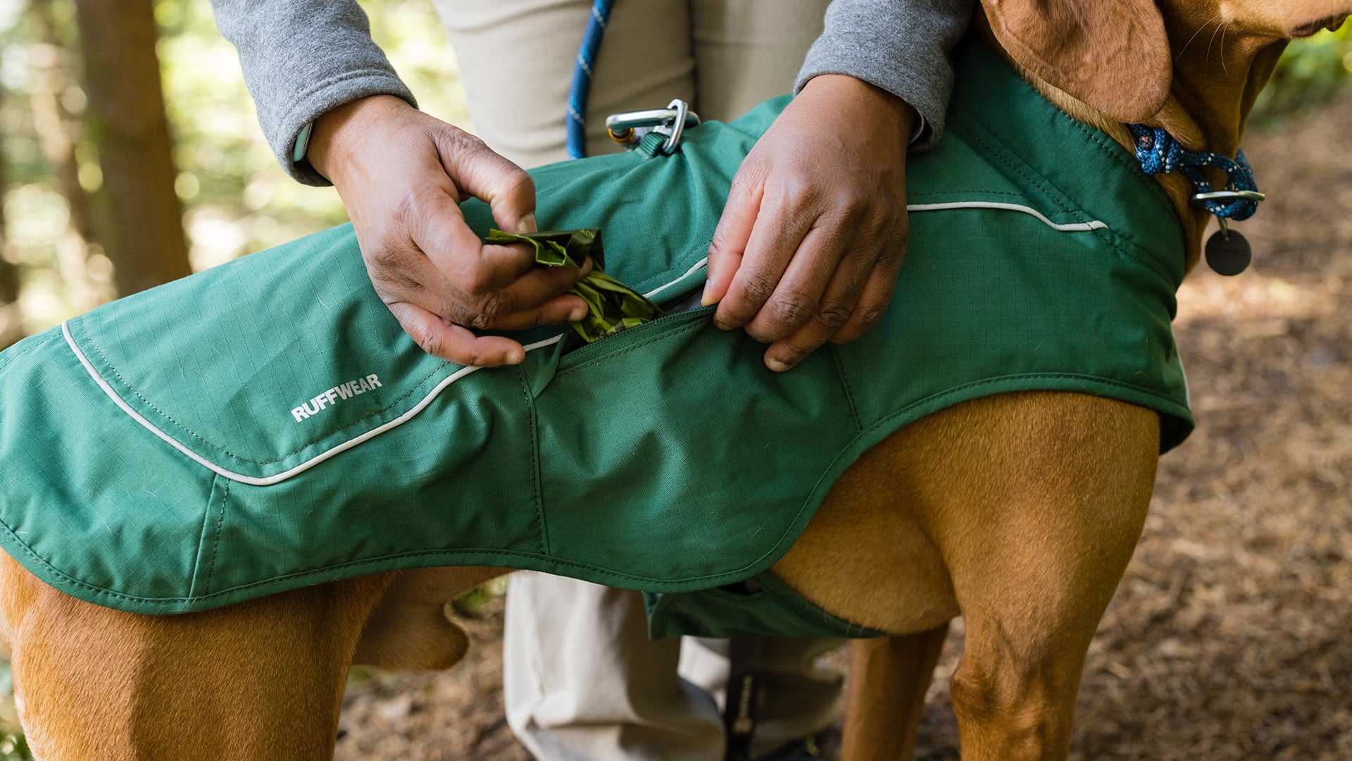 Dog coat with harness cheap hole